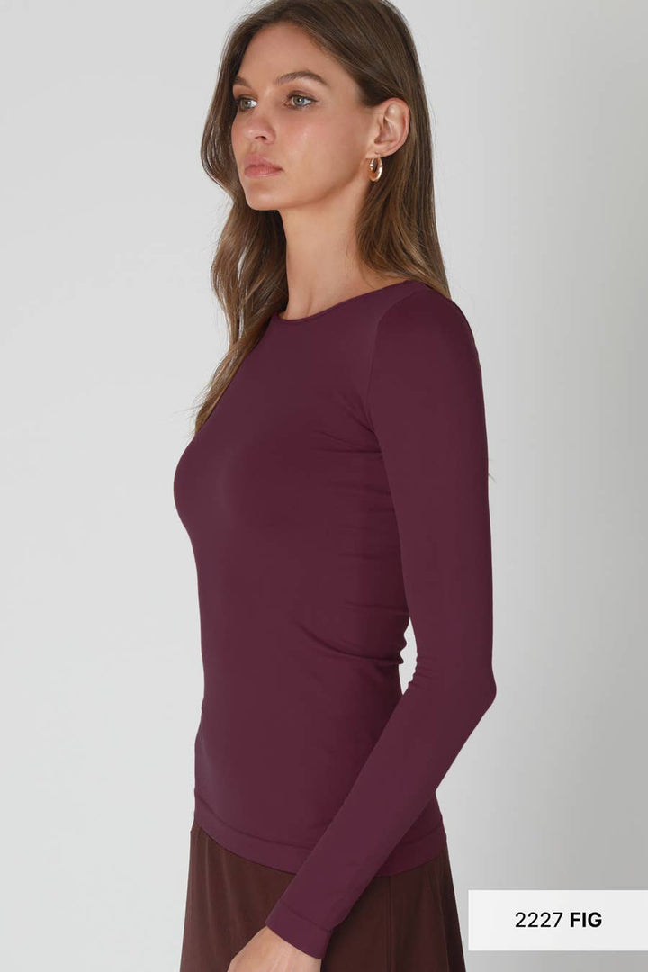 NS5423 - Long Sleeve Crew Neck Top: 6 Black