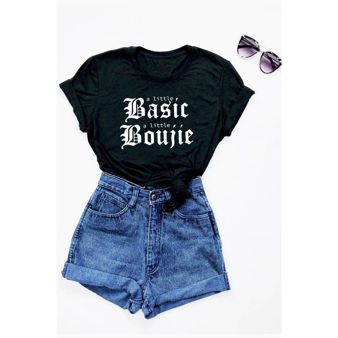 BASIC BOUJIE GRAPHIC WOMEN T-SHIT TOP: BLUSH / S