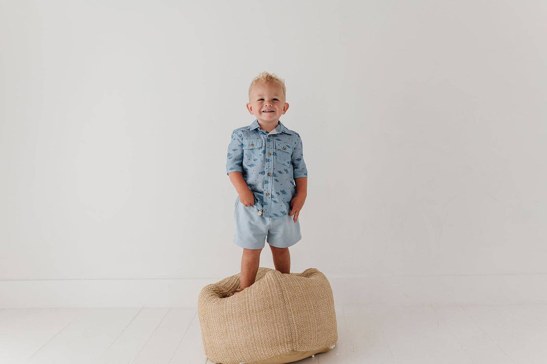 Babysprouts Boy's Everyday Shorts: Storm Cloud