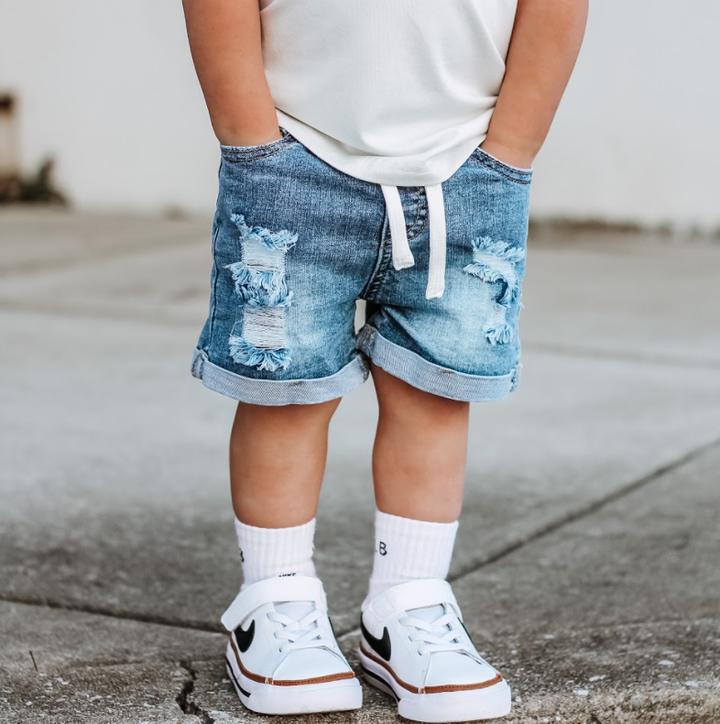 Distressed Denim Short