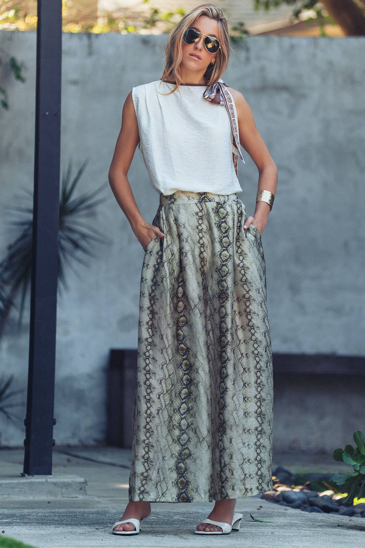 Paisley Scarf Tie Shoulder Linen Blend Top: White / S-M-L:2-2-2