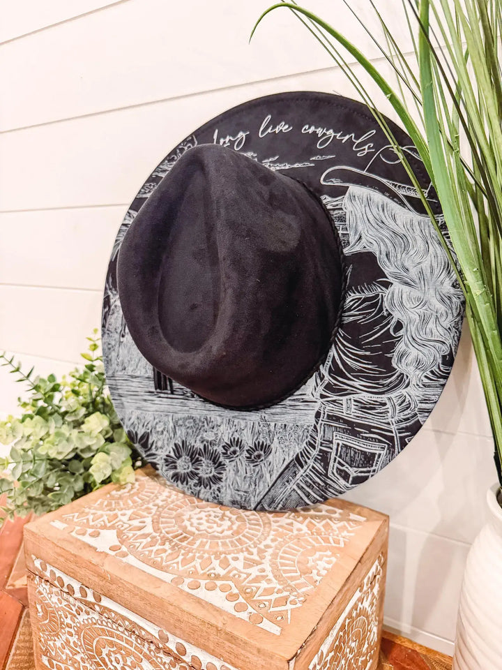 Floral Print Hat: Khaki