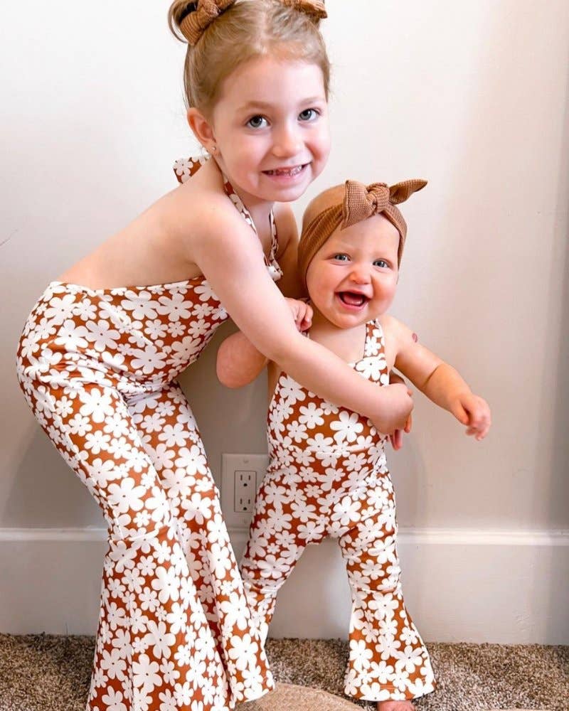 Andi Pleated Bell Bottom Jumpsuit - Flower Child Girls