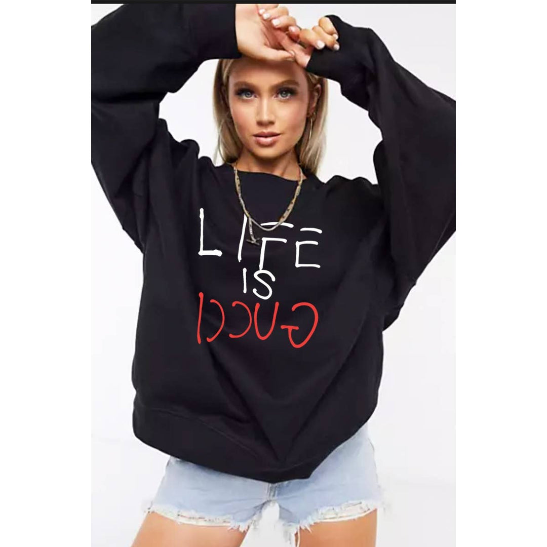 FASHION GRAPHIC SWEATHERSHIRT: WHITE / XL