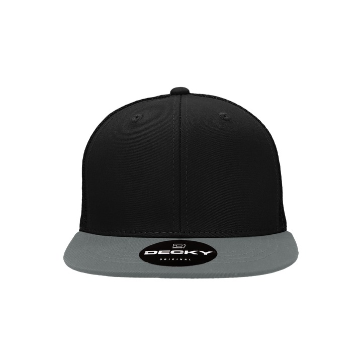 Decky 5010 - Kids Youth Trucker Hat, Flat Bill Snapback - 50: Black