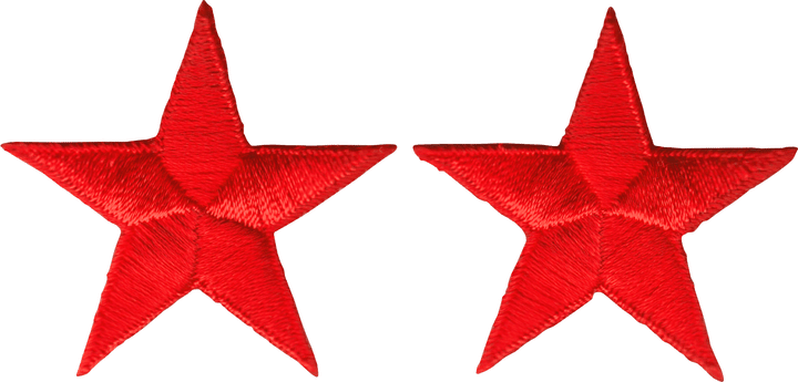 Patch - Star - 1.625 Inch - Set Of Two - Two Color Options: Red