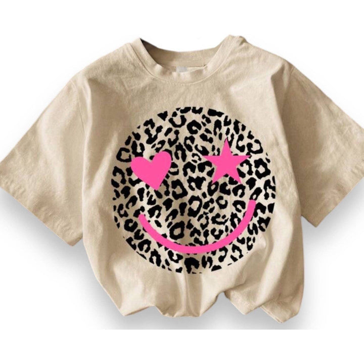 Cheetah Print T-shirt: Beige / 8