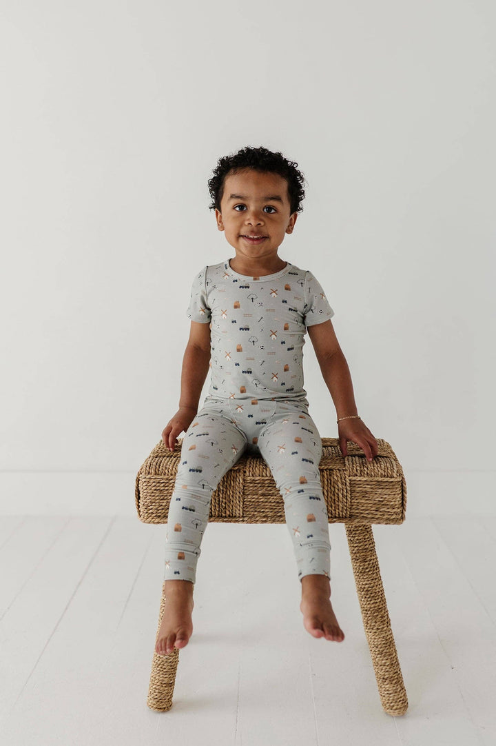 Babysprouts Short Sleeve Lounge Set: Dirt Bikes
