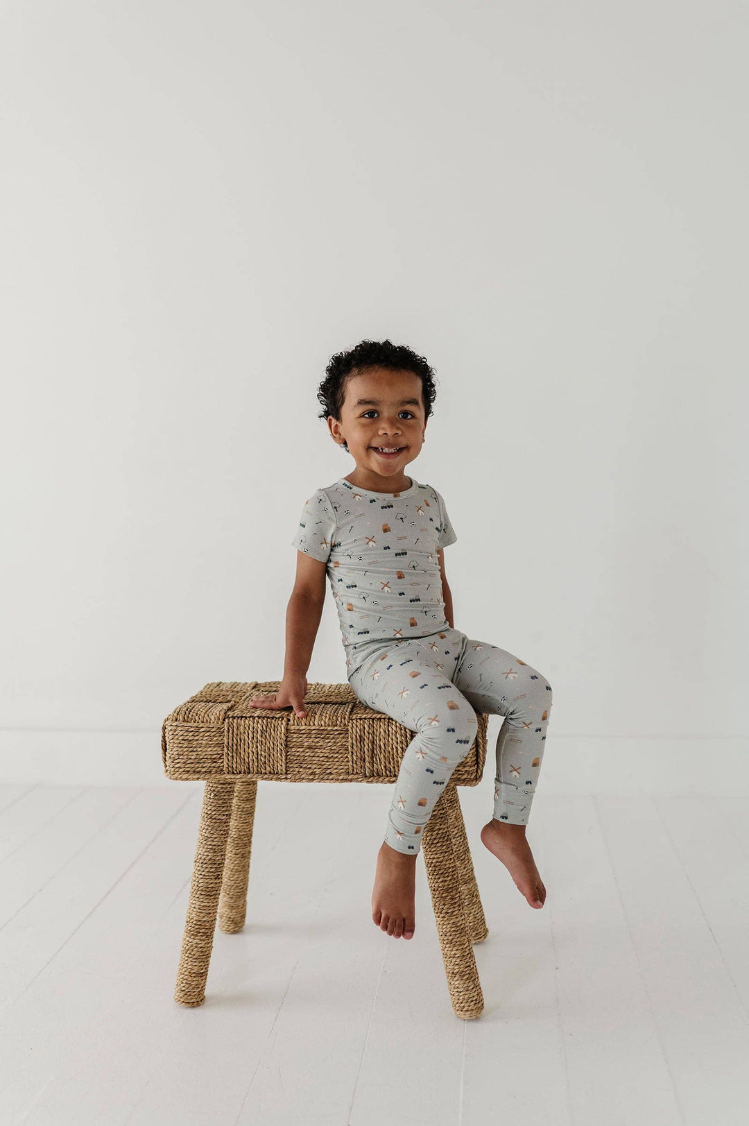 Babysprouts Short Sleeve Lounge Set: Dirt Bikes