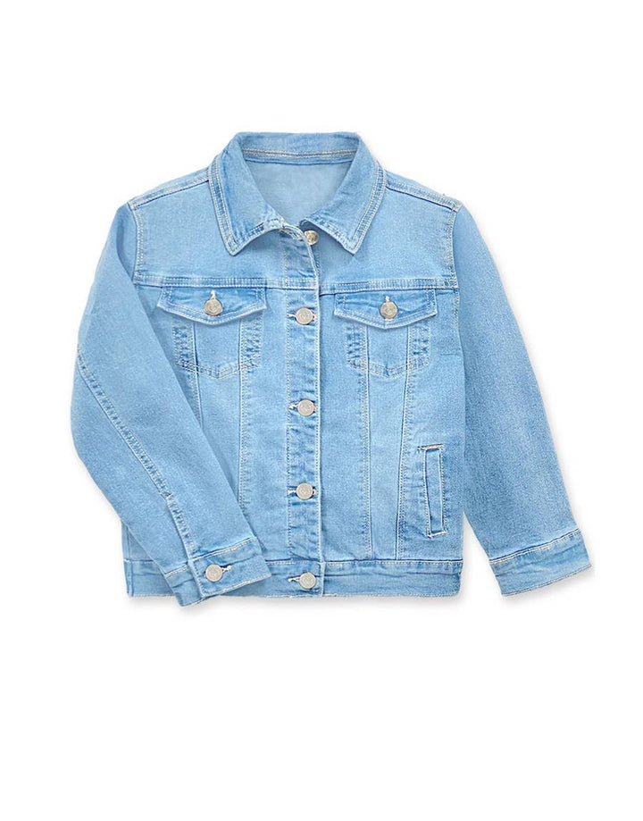 SO GDJ-23-9622A Girl's Stretch Denim Jacket Basic Cut: Dark Denim / 4/5(XXS)