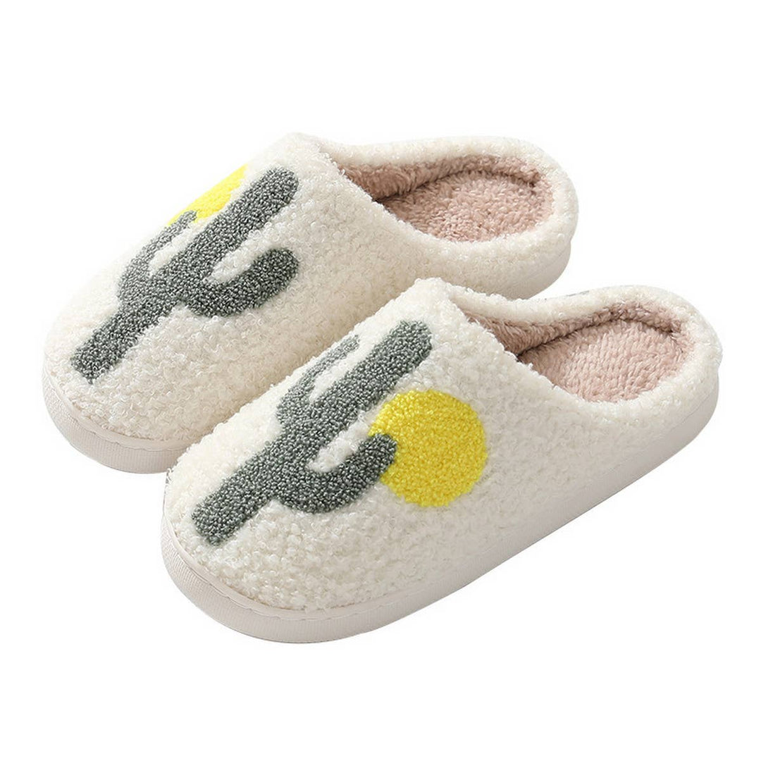 CACTUS PATTERN WARM COTTON SLIPPERS