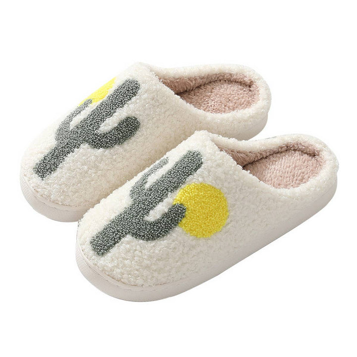 CACTUS PATTERN WARM COTTON SLIPPERS