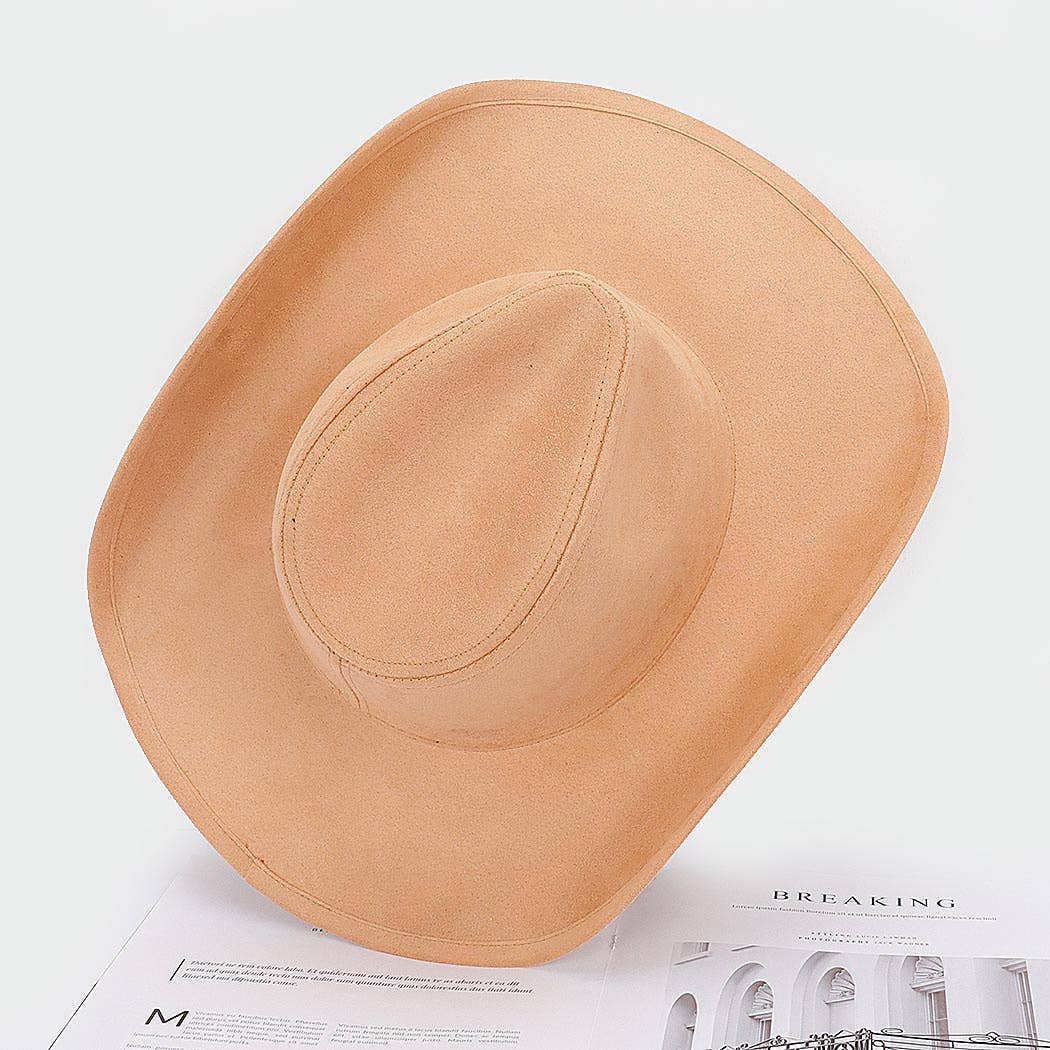 Faux Wool Cowboy Hat: BK