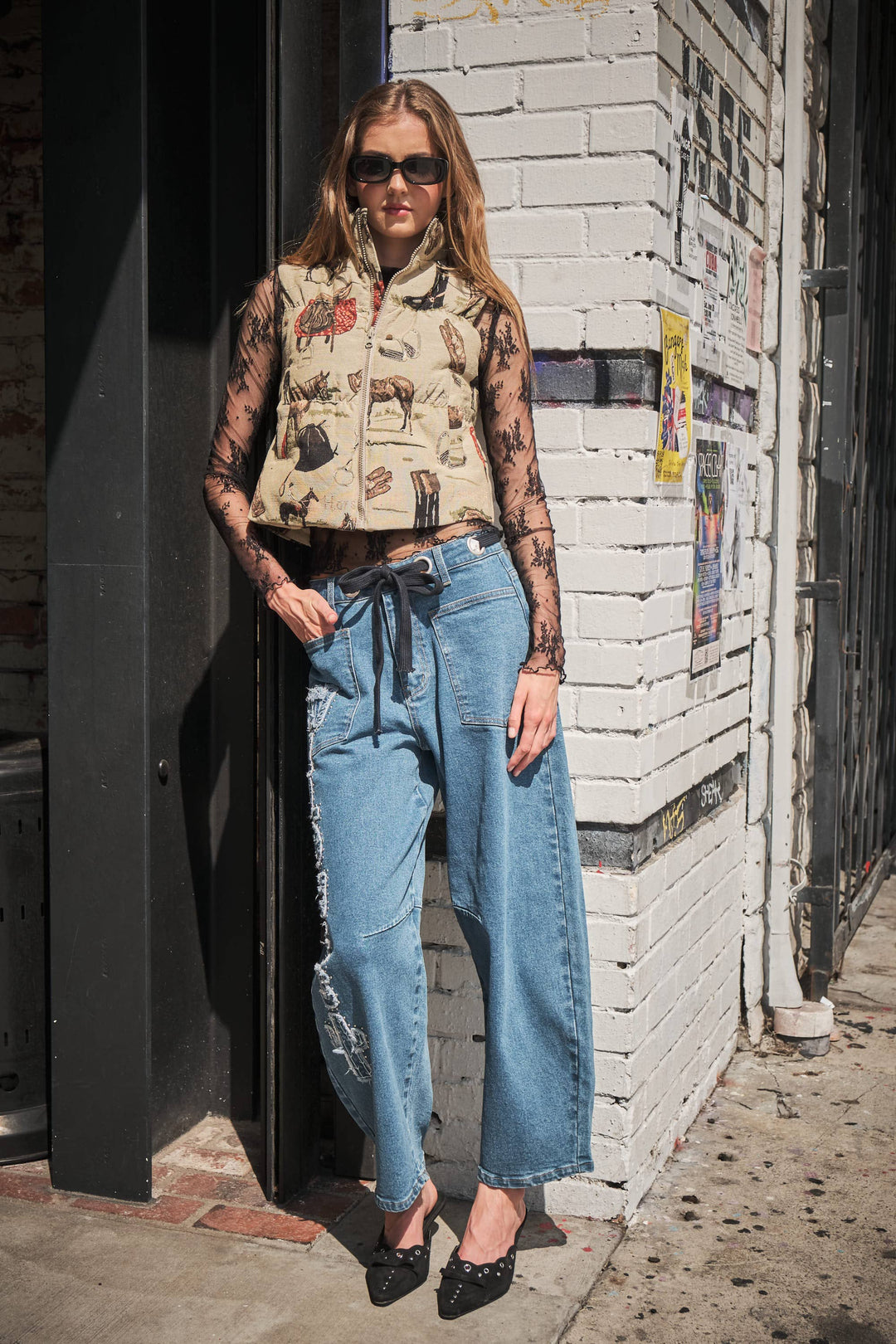 Western Jacquard Puffer Vest