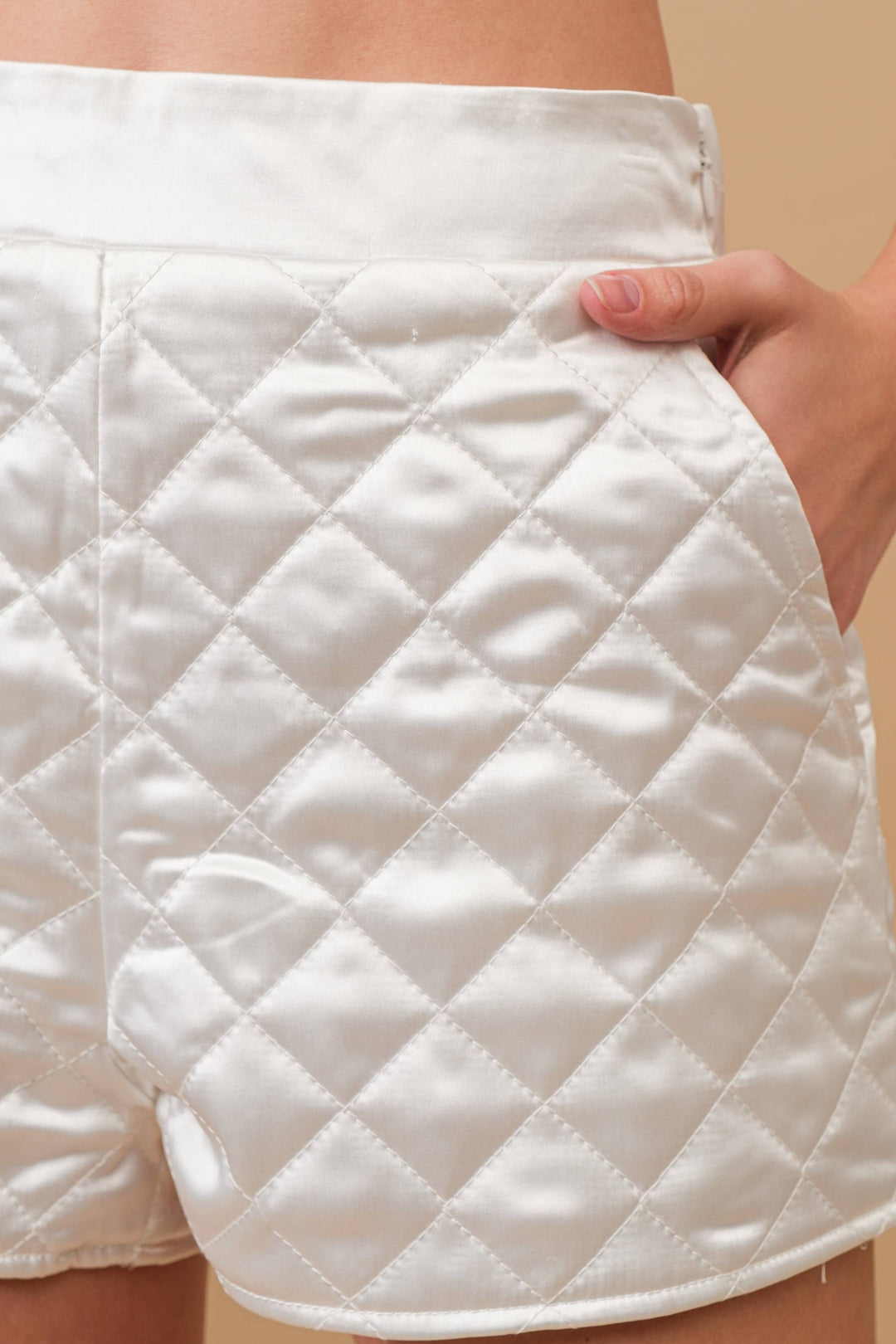 61234SET Quilted Crop Pocket Bomber Jacket w/ Matching Set: BROWN / S