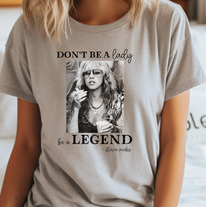 Don't Be A Lady, Be A Legend Tee: Heather Stone / X-Large