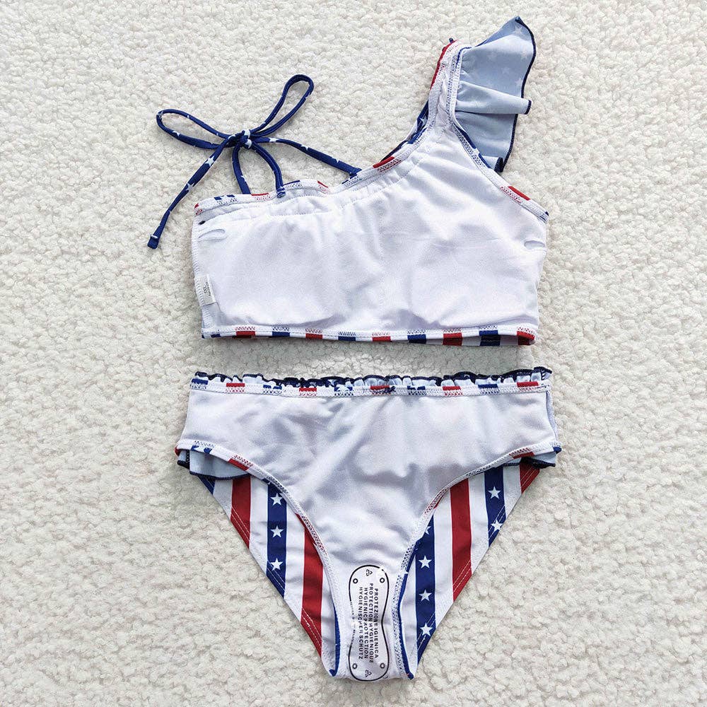 Baby Girls 2pcs 4th of July Ruffle Swimsuits