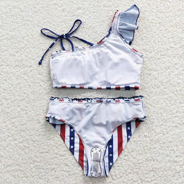 Baby Girls 2pcs 4th of July Ruffle Swimsuits