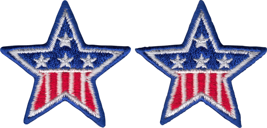 Patch - Star - 1.625 Inch - Set Of Two - Two Color Options: Red