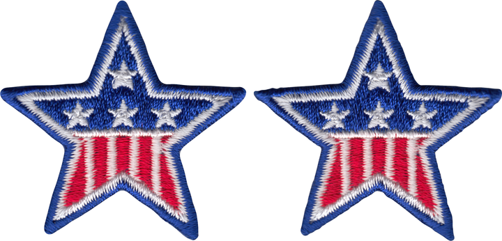 Patch - Star - 1.625 Inch - Set Of Two - Two Color Options: Red