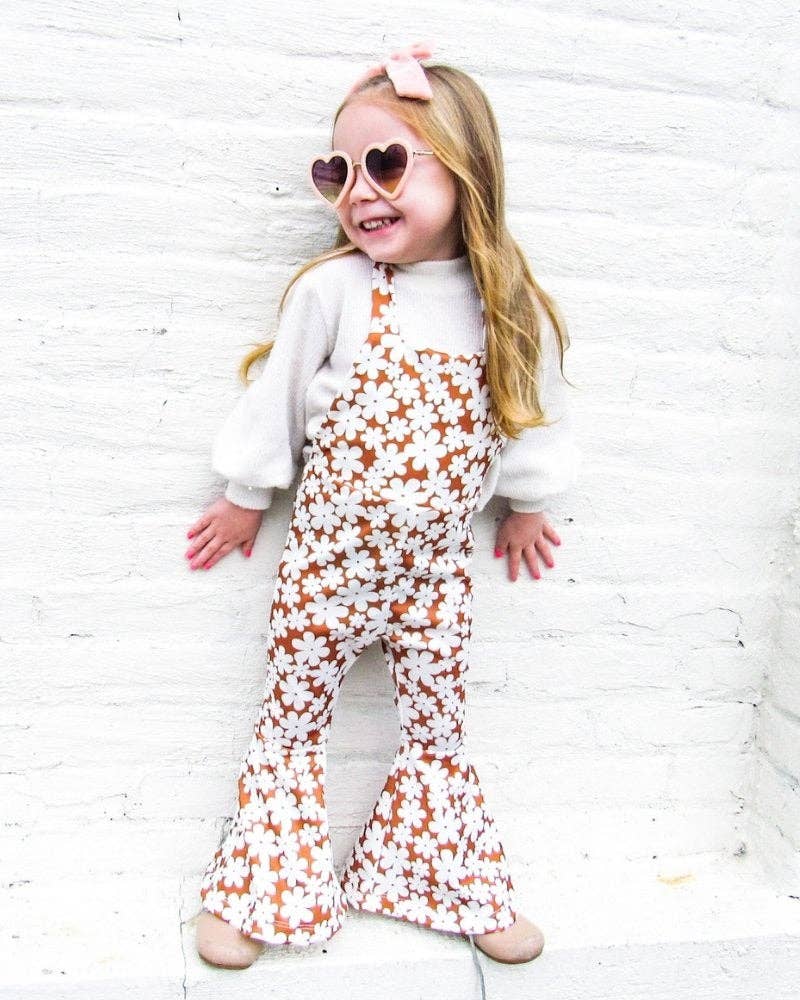 Andi Pleated Bell Bottom Jumpsuit - Flower Child Girls