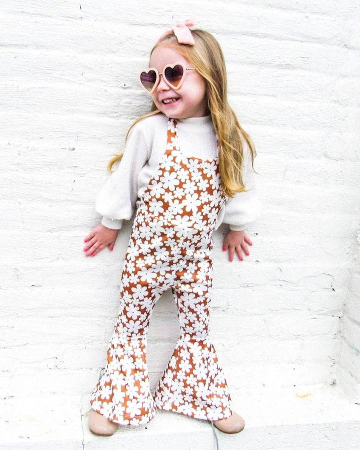 Andi Pleated Bell Bottom Jumpsuit - Flower Child Girls