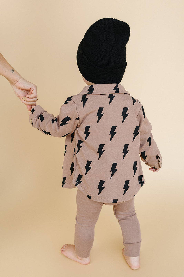 Baby & Kids Fall Clothing Cotton Shacket | Mocha Bolts: 2T