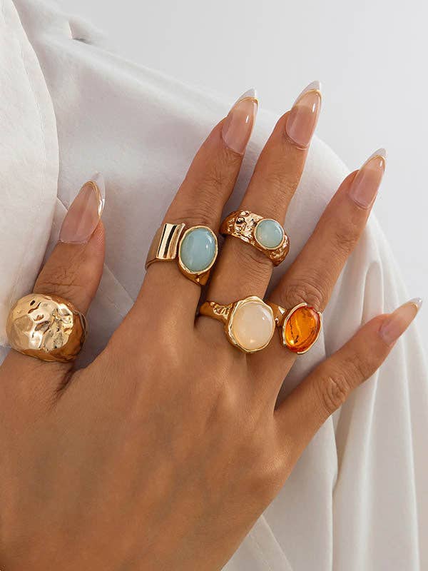 Geometric Ringent Rings Accessories: GOLD / One_size