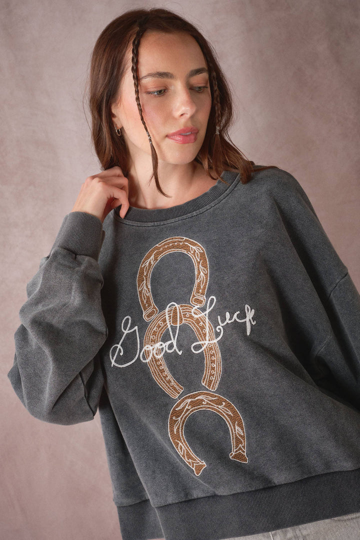 Western Horseshoe Mineral Wash Sweatshirt