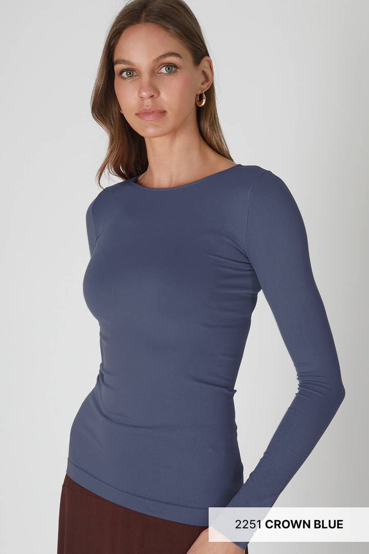 NS5423 - Long Sleeve Crew Neck Top: 7 White