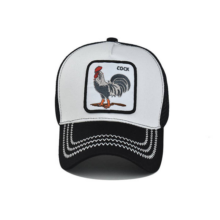 NEW ANIMAL EMBROIDERED BREATHABLE MESH TRUCKER HAT_CWAH1357: DARKGREY / (OS) 2
