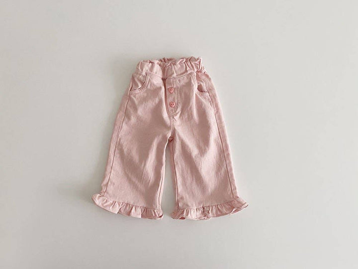 Ruffle Hem Baby Cotton Pants