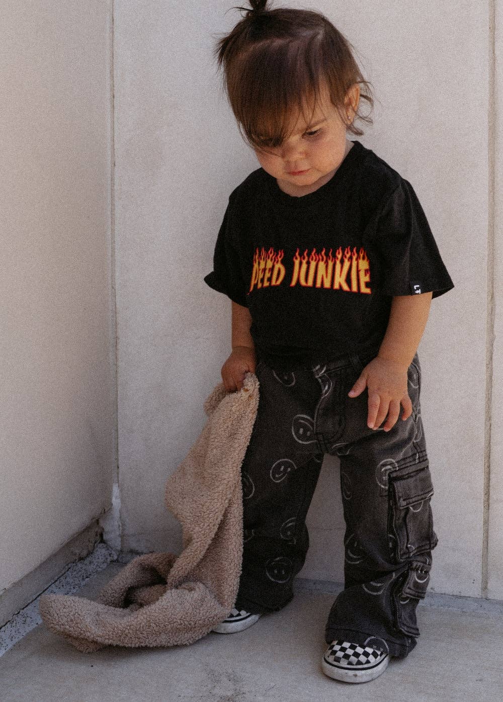 Smiley Face Baggy Jeans Black: 5T