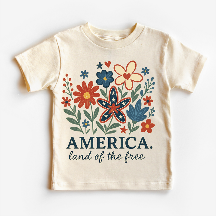American Land Of The Free 4th Of July Shirt - Independence Day Tee: Natural Short Sleeve Tee