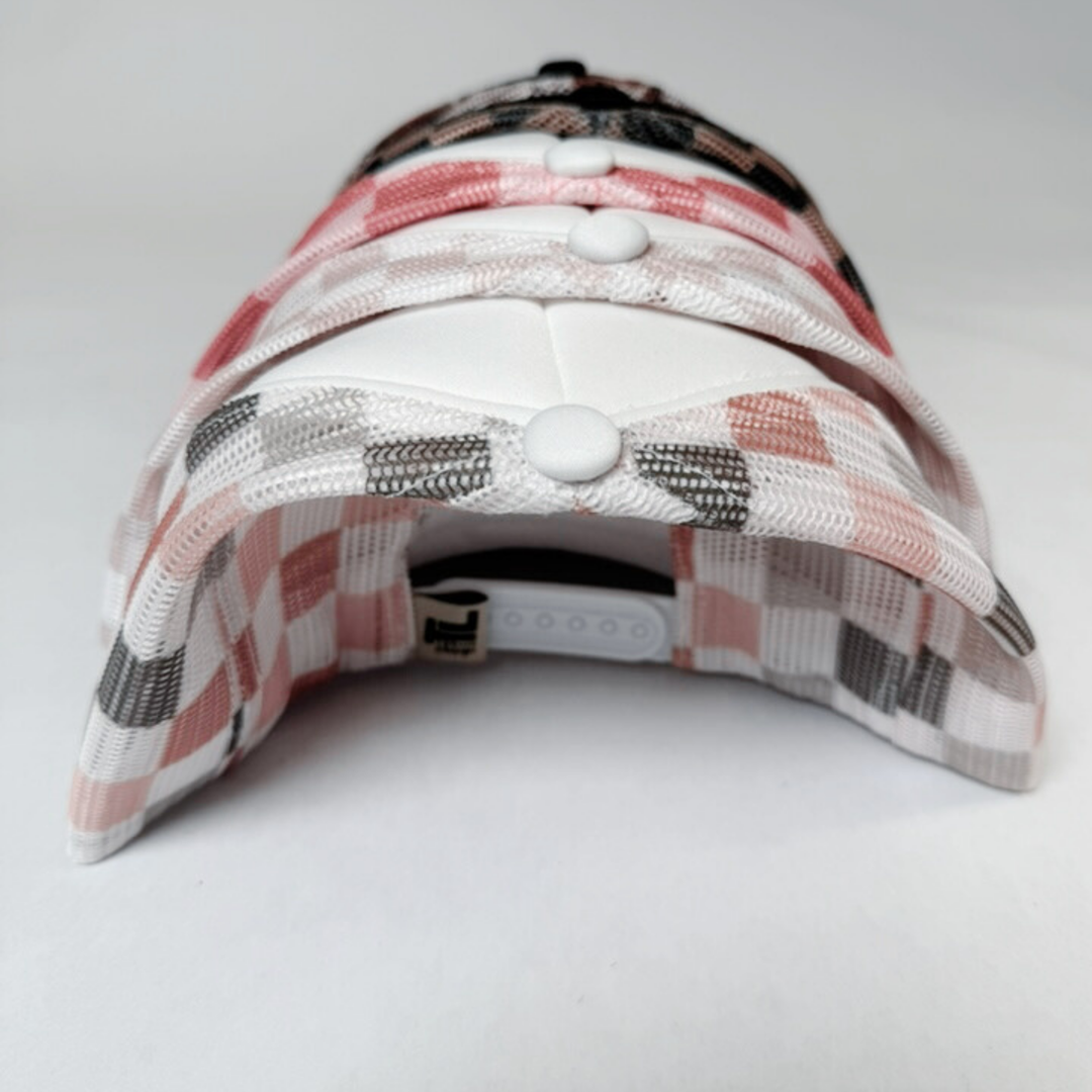 TRUCKER HAT BLANK - Neutral Multicolored Checkered