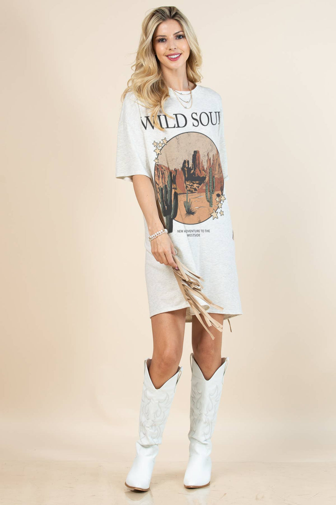 Gaia Western Wild Soul Print T Shirt Dress