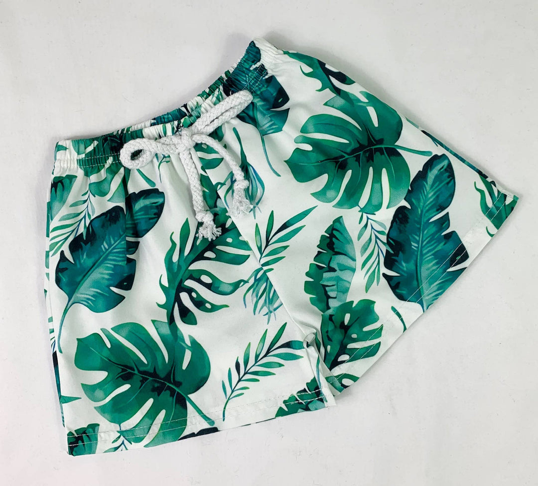 Luau Swim Shorts: Palm trees