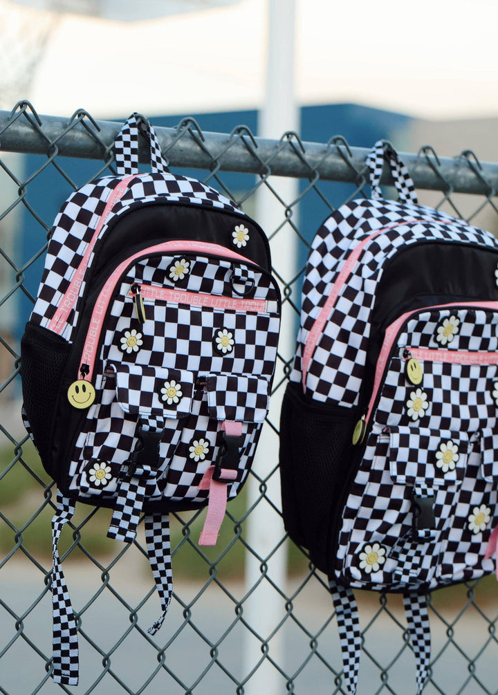 Daisy Checker Black Backpack: Classic