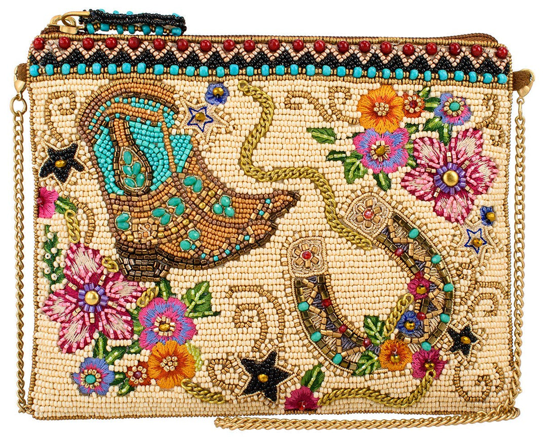 On The Range Western Boots and Horseshoe Ivory Beaded Mini