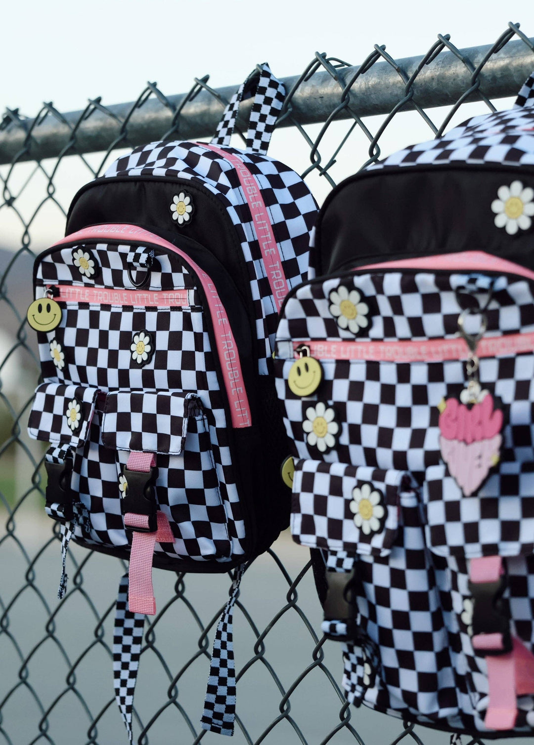 Daisy Checker Black Backpack: Classic