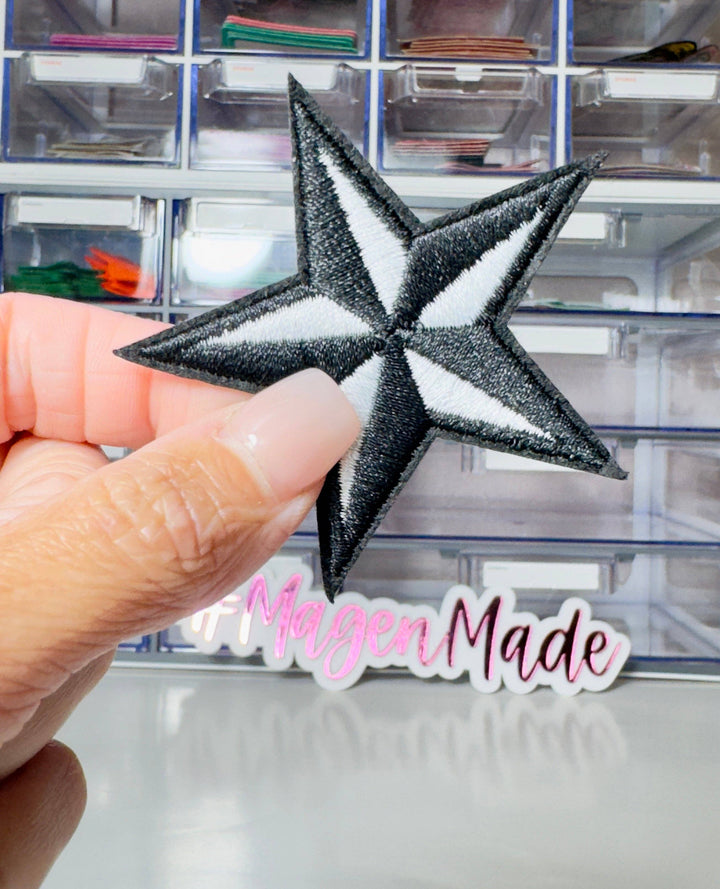 Black and White Embroidered Patch: Default Title