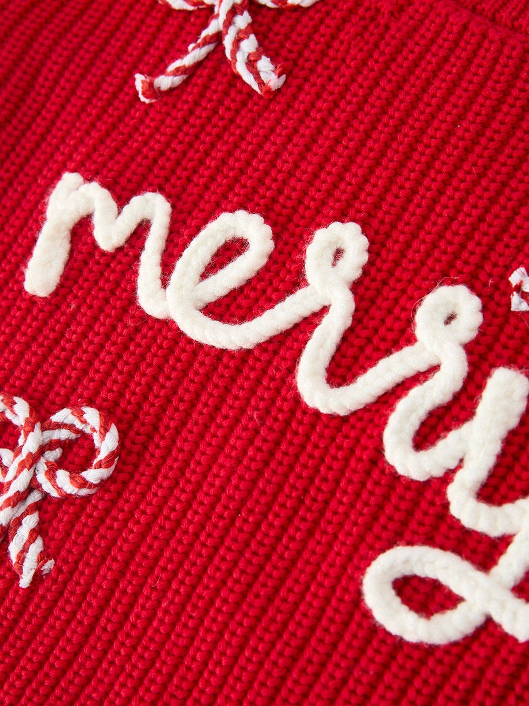 Mom and Me Winter Christmas Red "merry" Pullover Sweater:Kids
