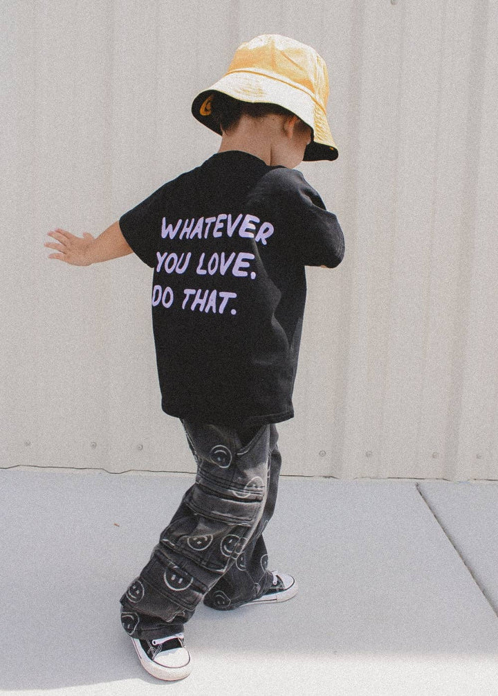 Smiley Face Baggy Jeans Black: 4T