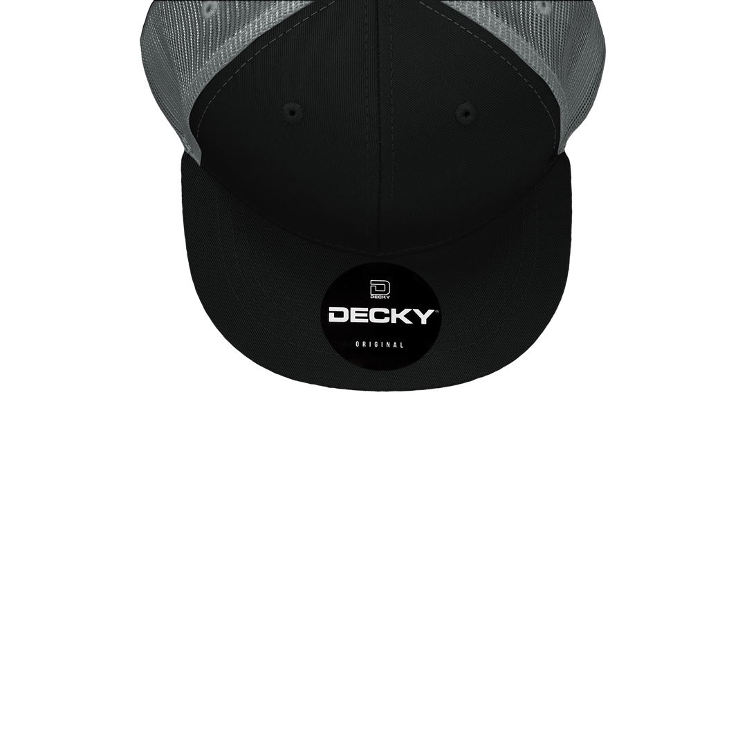 Decky 5010 - Kids Youth Trucker Hat, Flat Bill Snapback - 50: Black