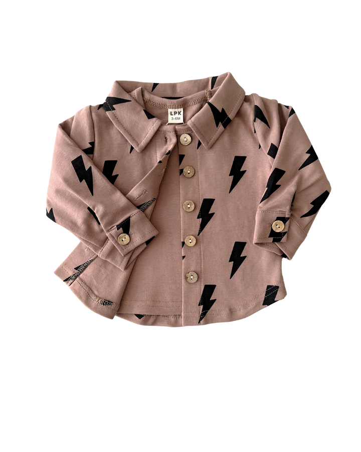 Baby & Kids Fall Clothing Cotton Shacket | Mocha Bolts: 2T