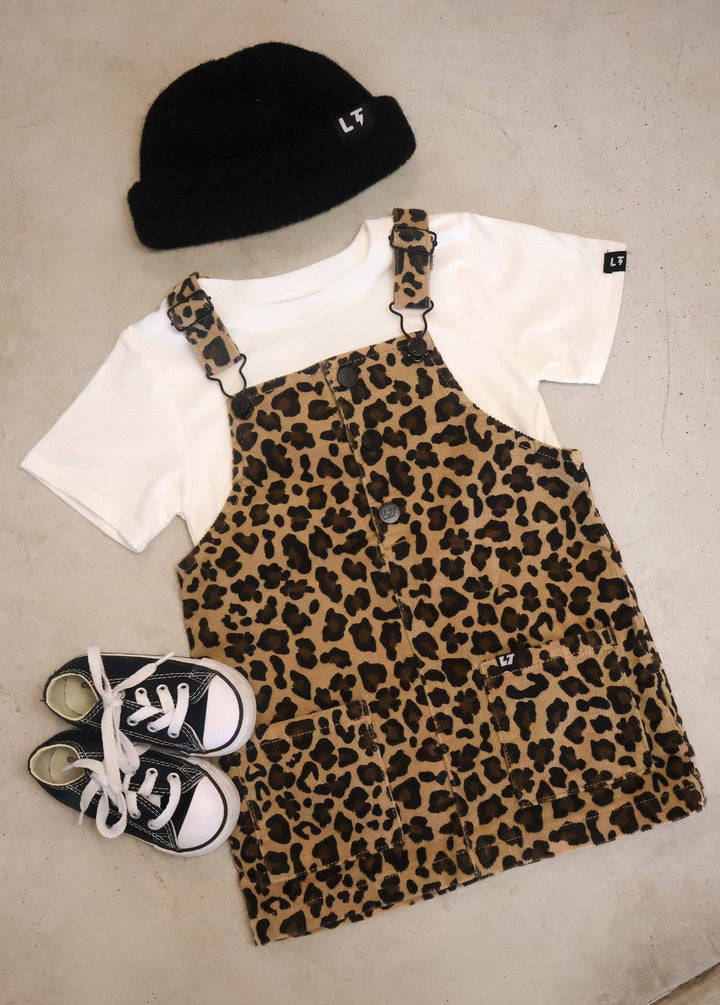 Little Bloomer Leopard Corduroy Dress