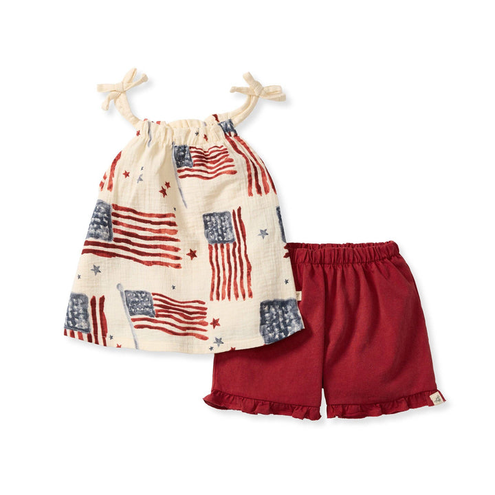 American Flag Girls Tank & Shorts Set