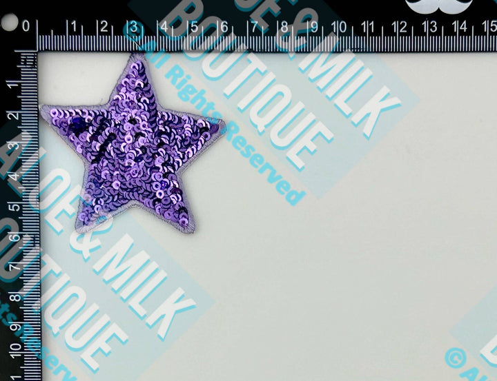 New Sequin Star Small, sequin star patch, cheer patch: Black