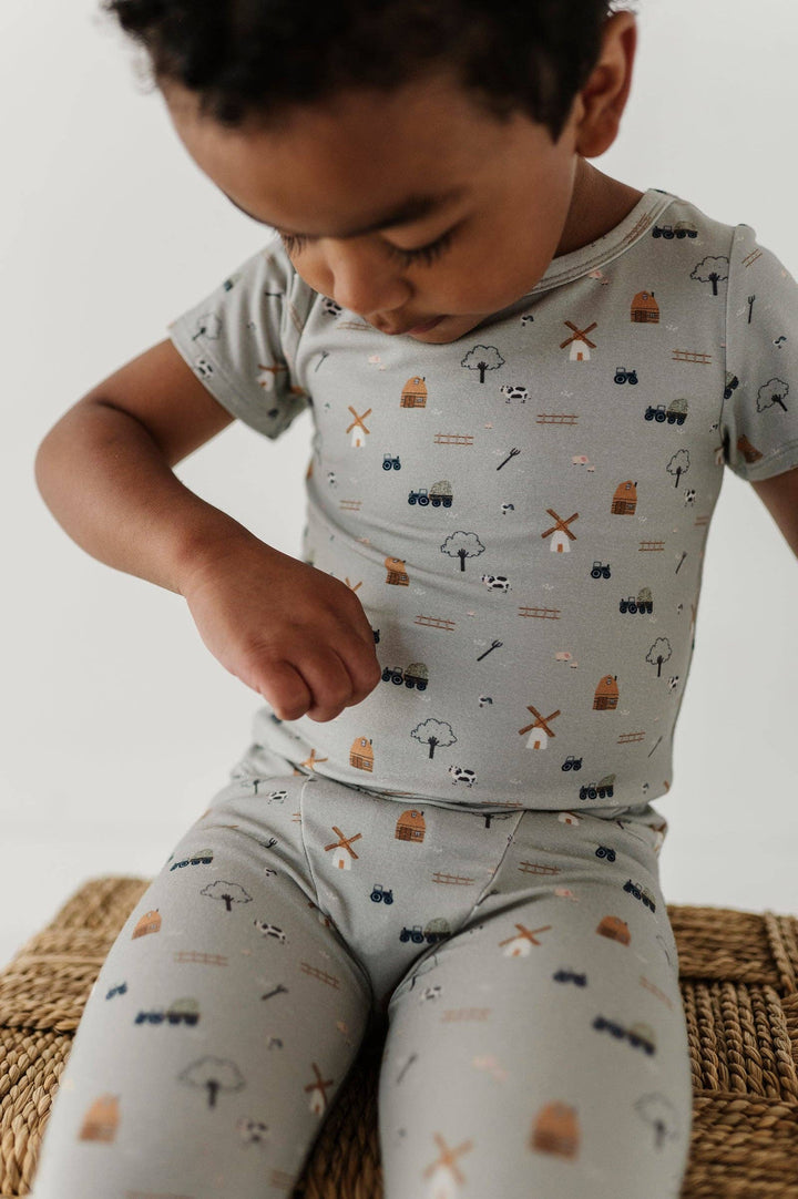 Babysprouts Short Sleeve Lounge Set: Dirt Bikes