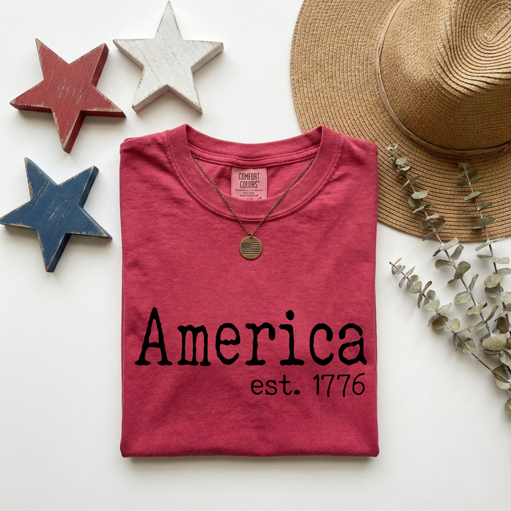 America 1776 Comfort Colors Patriotic Tee